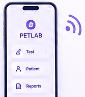 The PETLAB Connect app on a phone, connected wirelessly.